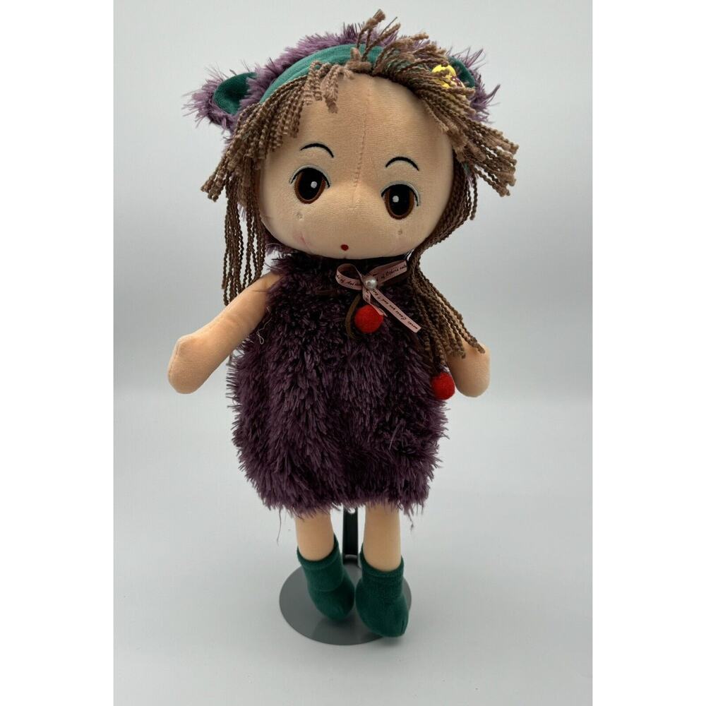 Kawaii 16” Soft Stuffed Plush Girl Toy Doll Purple Outfit